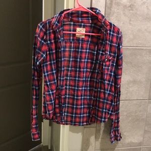 Hollister plaid shirt (red/blue) - size small.